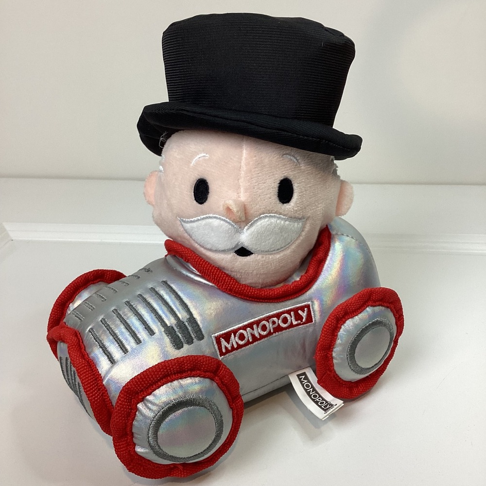 Monopoly Mr Monopoly Plush Race Car Token Rich Uncle Pennybags Stuffed Toy 8"